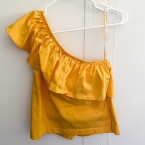 Jcrew asymmetrical yellow top